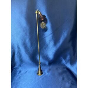 Brass Candle Snuffer Accented with Purple Clear and Brass Beads